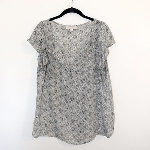 LOFT sheer floral blouse L